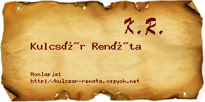 Kulcsár Renáta névjegykártya